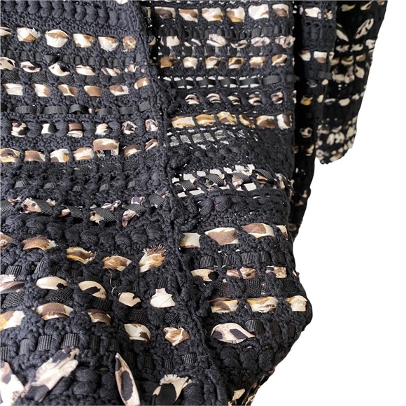 Per Se Ribbon Boucle Woven Open Silk Weave Cardigan Duster Small - Picture 8 of 14